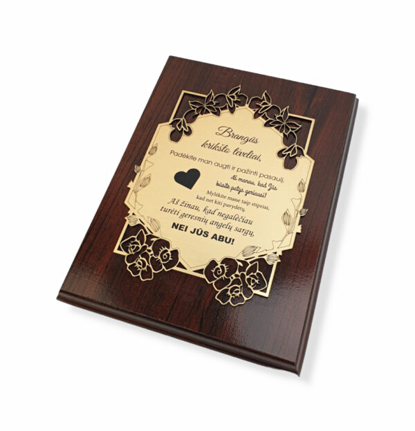 Greeting Plaque ,,Brangus Kriksto teveliai,,