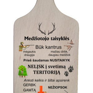 Cutting board ,,Medziotojo taisykles,,