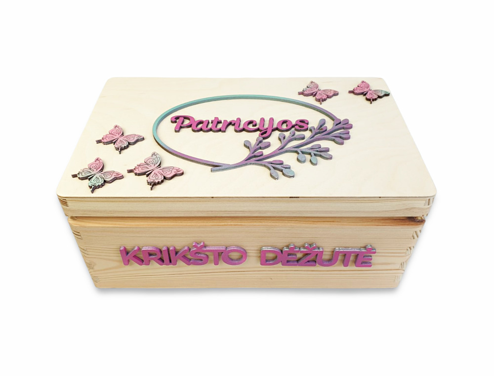 Personalised Memory box ,,Patricijos Kriksto dezute,, (ANY NAME) - Image 4