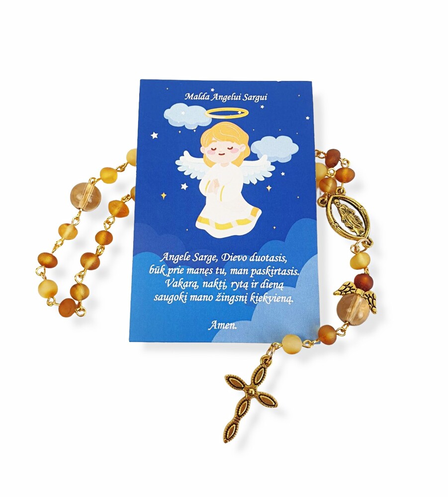 Rosary with prayer card