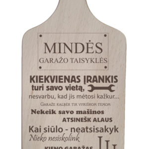 Personalised Cutting board ,,Mindes garazo taisykles,, (ANY NAME)