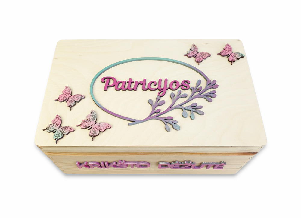 Personalised Memory box ,,Patricijos Kriksto dezute,, (ANY NAME) - Image 3
