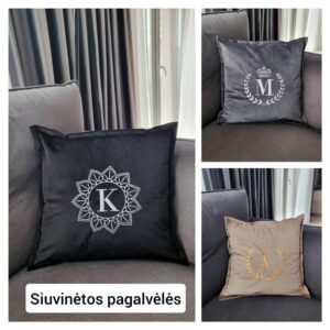 VELOR PILLOW  WITH FLOWER (ANY INITIALS)