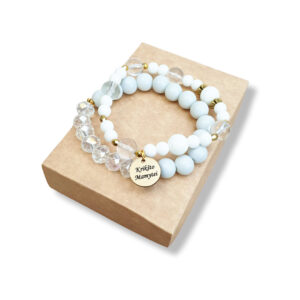 Bracelet set with gold tag ,,Kriksto mamytei,, 5