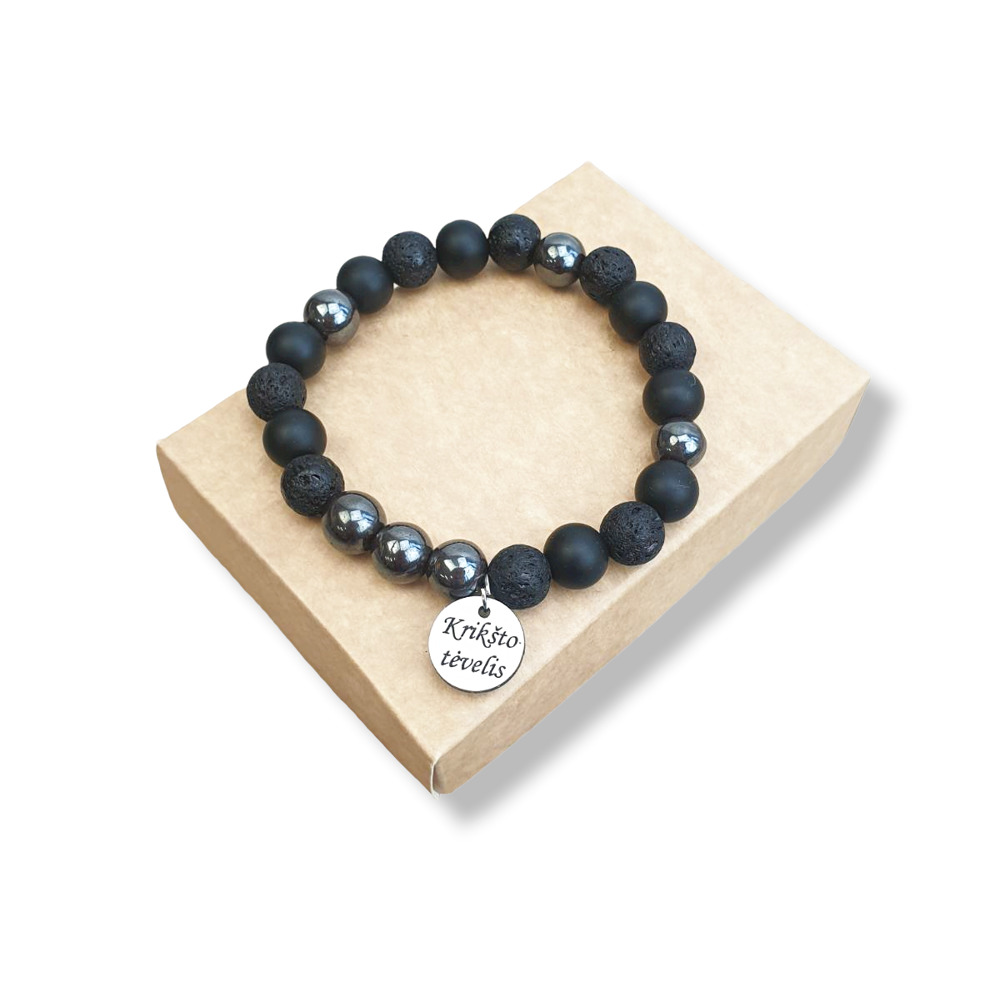 Bracelet set with tag ,,Kriksto tevelis,,