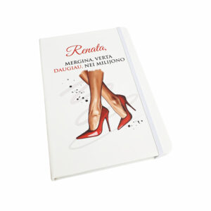 Personalised White Notebook ,,Renata,mergina,kuri verta daugiau nei milijono,,