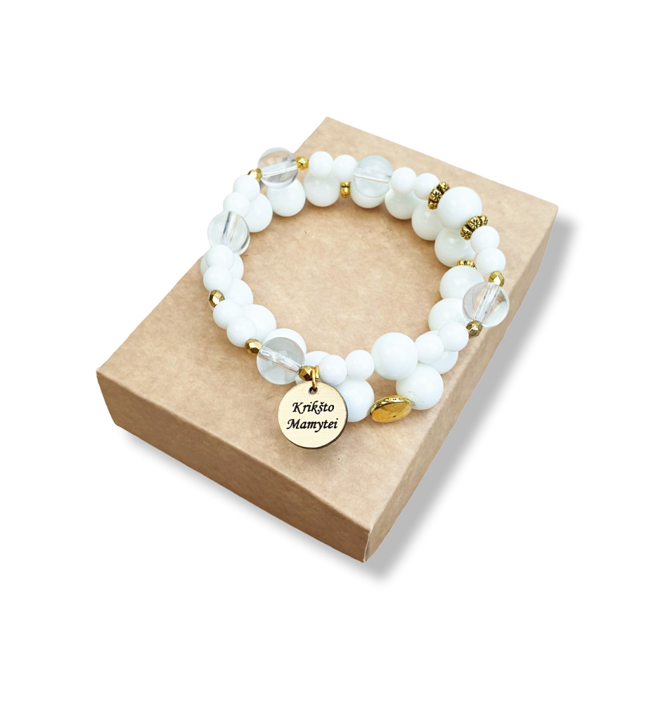Bracelet set with gold tag ,,Kriksto mamytei,, 3