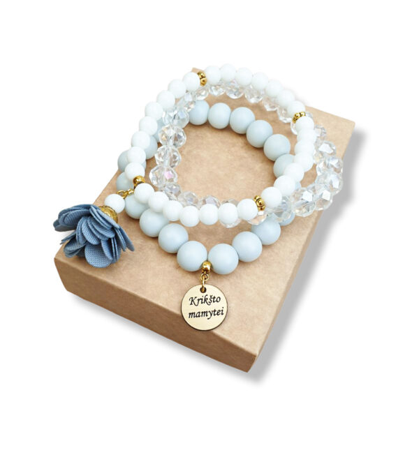 Bracelet set with gold tag ,,Kriksto mamytei,, 4