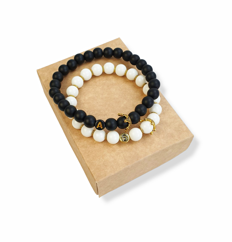 Bracelet set for couple (ANY LETTERS) 2 - Image 2