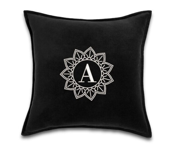 VELOR PILLOW  WITH FLOWER (ANY INITIALS) - Image 3