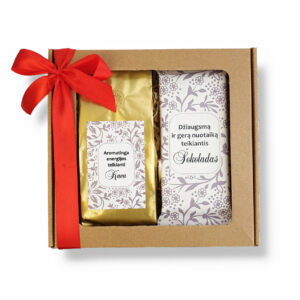 Gift set with chocolate and coffee,, Dziaugsmo ir geros nuotaikos,,