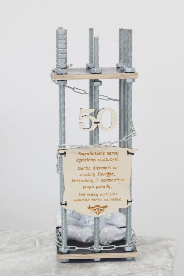 Personalised Metal Bottle Cage,,Sugadintoms nervu lastelems atstatyti...,, (ANY AGE)