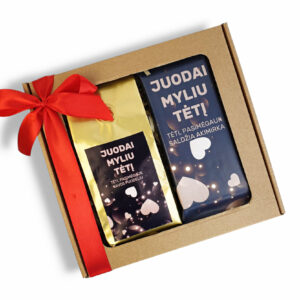 Gift set with chocolate and coffee,, Juodai myliu teti,,