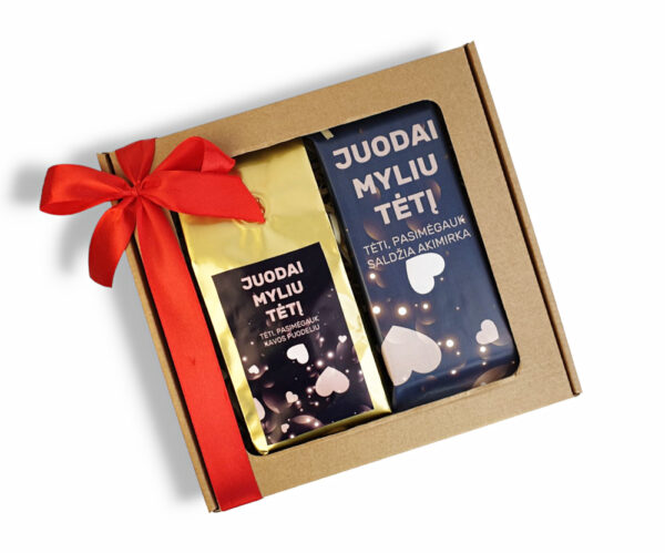 Gift set with chocolate and coffee,, Juodai myliu teti,,