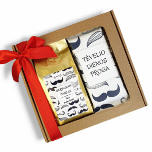 Gift set with chocolate and coffee,, Tevelio dienos proga,,