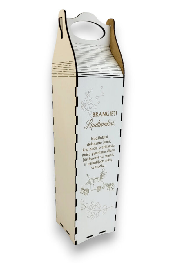 Wooden  Wine Box white  ,,Brangieji liudininkai,,