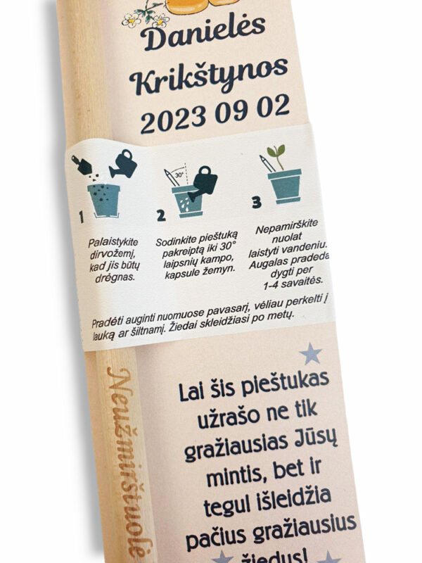 PERSONALISED THE GROWING PENCIL ,,Danieles Krikstynos ,, (Any date,name) - Image 3