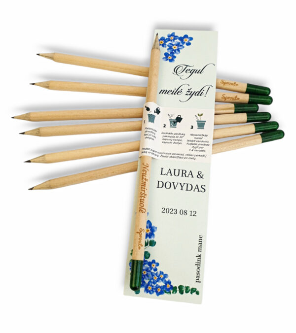 PERSONALISED THE GROWING PENCIL ,,Tegul meile zydi,, (Any date,name)