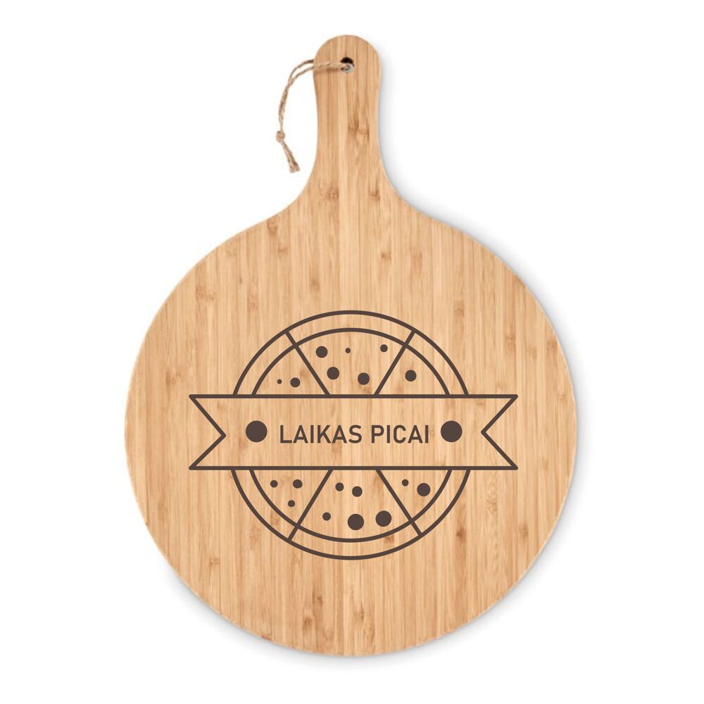 BAMBOO ROUND CUTTING BOARD ,,Laikas picai,,