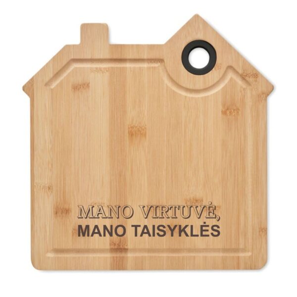BAMBOO  CUTTING BOARD ,,Mano virtuve,mano taisykles,,