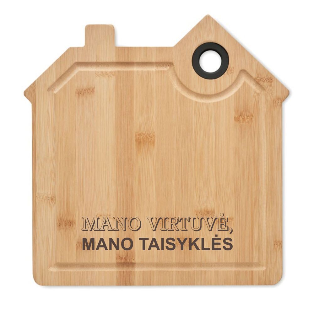 BAMBOO  CUTTING BOARD ,,Mano virtuve,mano taisykles,,