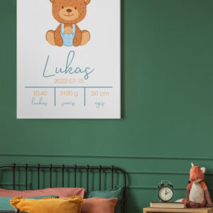 New baby born information On Canvas Print for boy