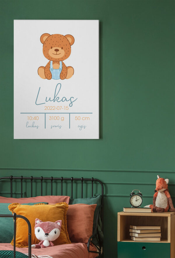 New baby born information On Canvas Print for boy