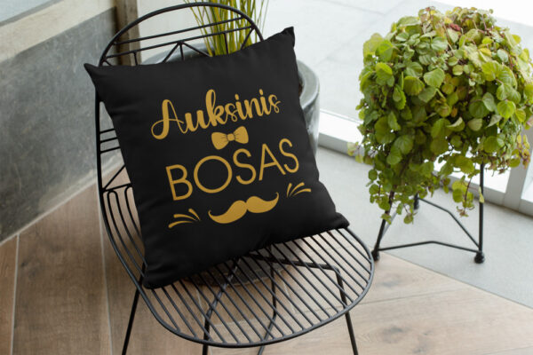Pillow with print ,,Auksinis Bosas,,