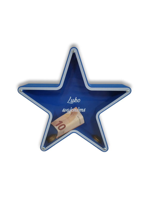 Personalised White star,Piggy bank ,,Luko svajonems,, (ANY NAME) - Image 4
