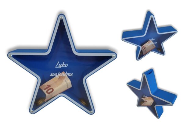 Personalised White star,Piggy bank ,,Luko svajonems,, (ANY NAME) - Image 2