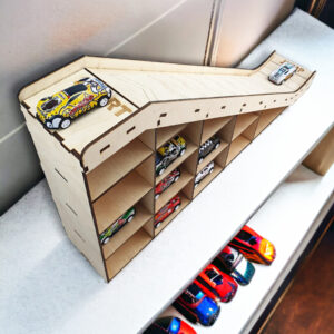Wooden Car Garage with track