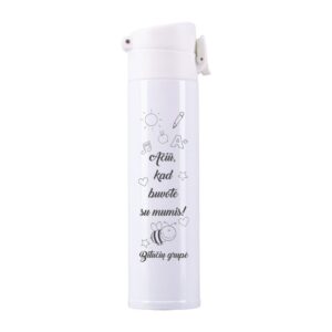 Personalised Thermal cups ,,Aciu,kad buvote su mumis,, (ANY TEXT)