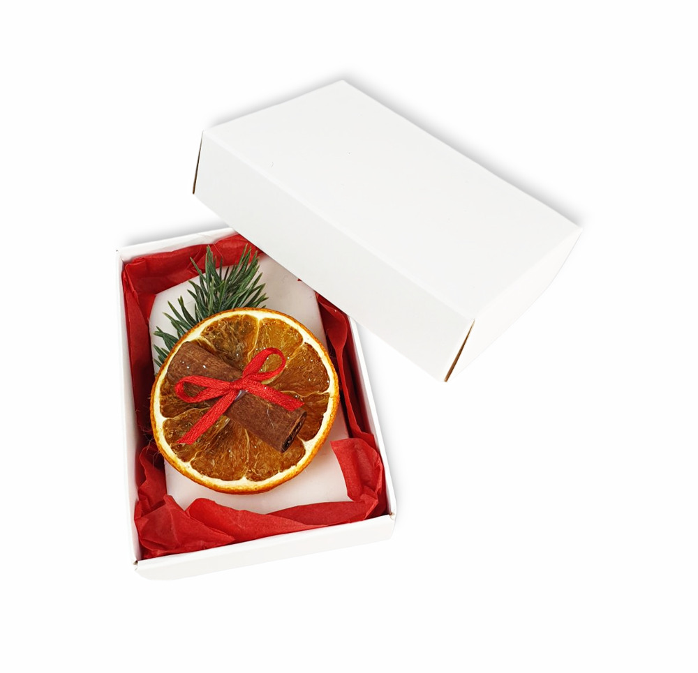 Soap with orange slice.