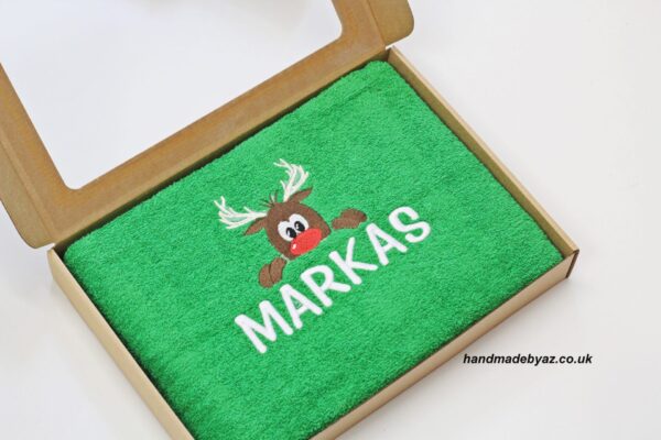 Personalised Towel with cardboard box ,,Markas,, (ANY NAME)