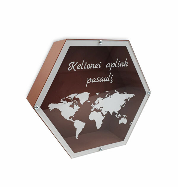 3D Piggy bank with map ,,Kelionei aplink pasauli,, - Image 3