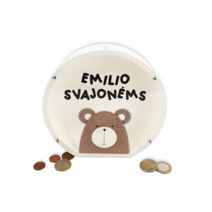 Personalised 3D Piggy bank ,,Emilio svajonems,, (ANY NAME)