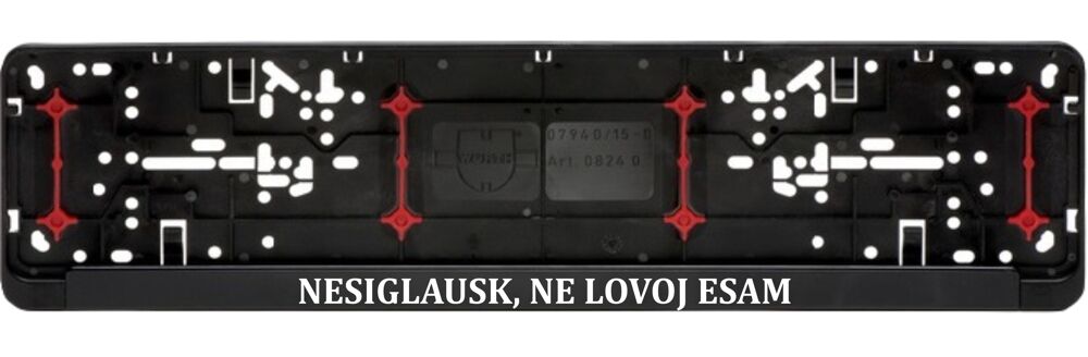 Car registration number plate (2pcs) ,,Nesiglausk,ne lovoj esam,,