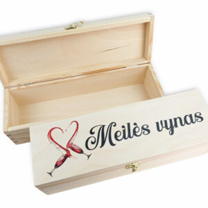 Wooden  Wine Box ,,Meiles vynas,,