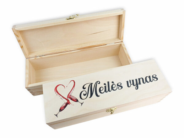 Wooden  Wine Box ,,Meiles vynas,,