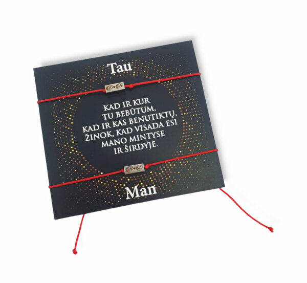 Bracelet set  ,,Tau ir man,, (ANY INITIALS) - Image 2