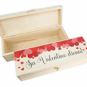 Wooden  Wine Box ,,Su Valentino diena,,