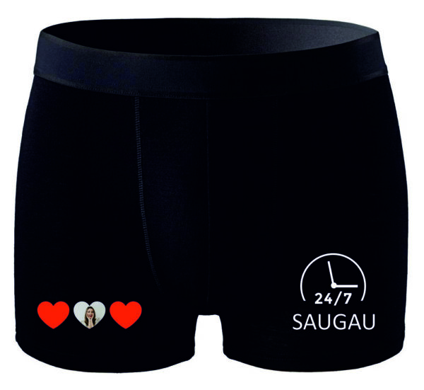 PERSONALISED Men's Boxer Shorts with photo ,,Saugau 24/7,,