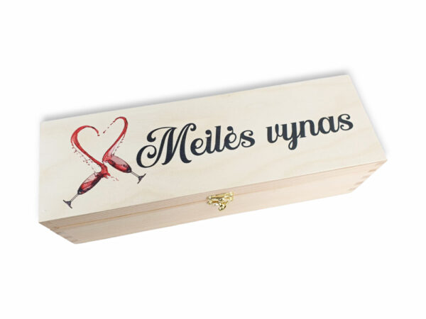 Wooden  Wine Box ,,Meiles vynas,, - Image 2