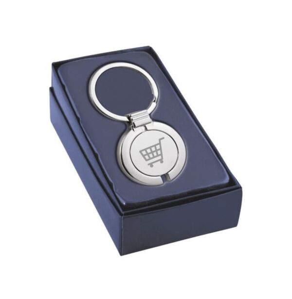 Metal key ring with trolley token