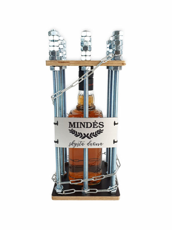 Personalised Metal Bottle Cage ,,Mindes skysta duona...,, (ANY NAME) - Image 2