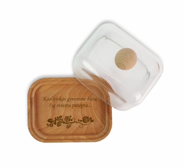 Butter dish with lid ,,Kad viskas gyvenime butu...,, - Image 2