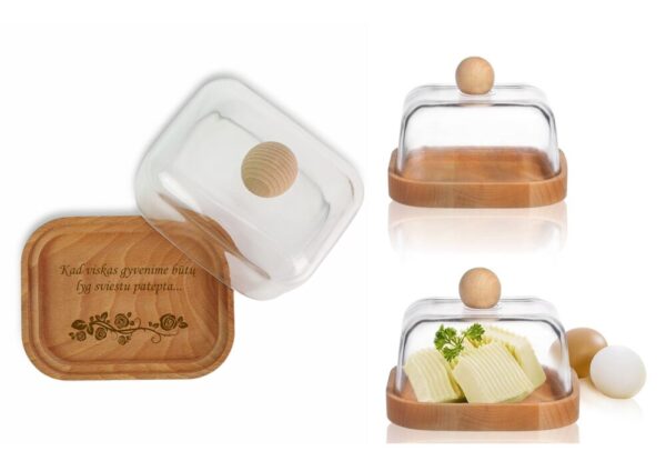 Butter dish with lid ,,Kad viskas gyvenime butu...,,