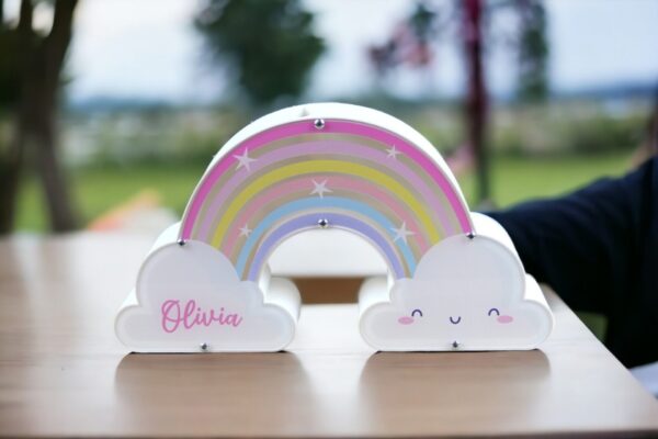 Personalised 3D Piggy bank ,rainbow (ANY NAME)