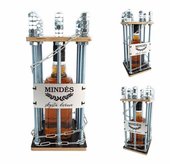 Personalised Metal Bottle Cage ,,Mindes skysta duona...,, (ANY NAME)
