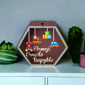 Personalised 3D Piggy bank ,,Pirmoji Ernesto taupyklė,,